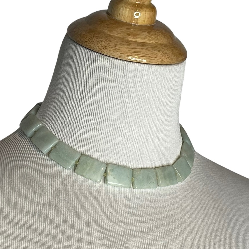 Handmade Artisan Colombian Seafoam Green Stone Choker Necklace - Picture 3 of 14